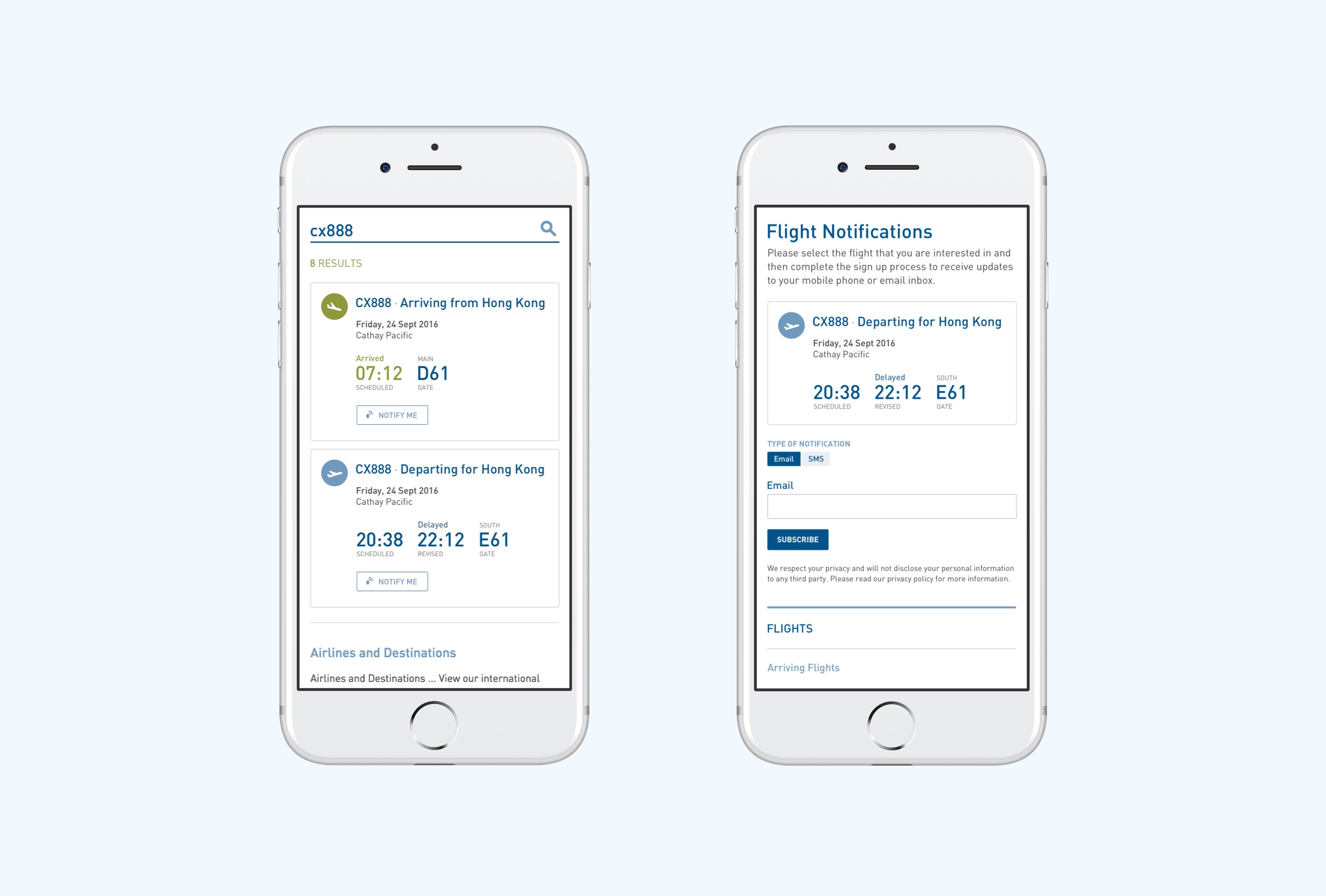 Flight cards - mobile