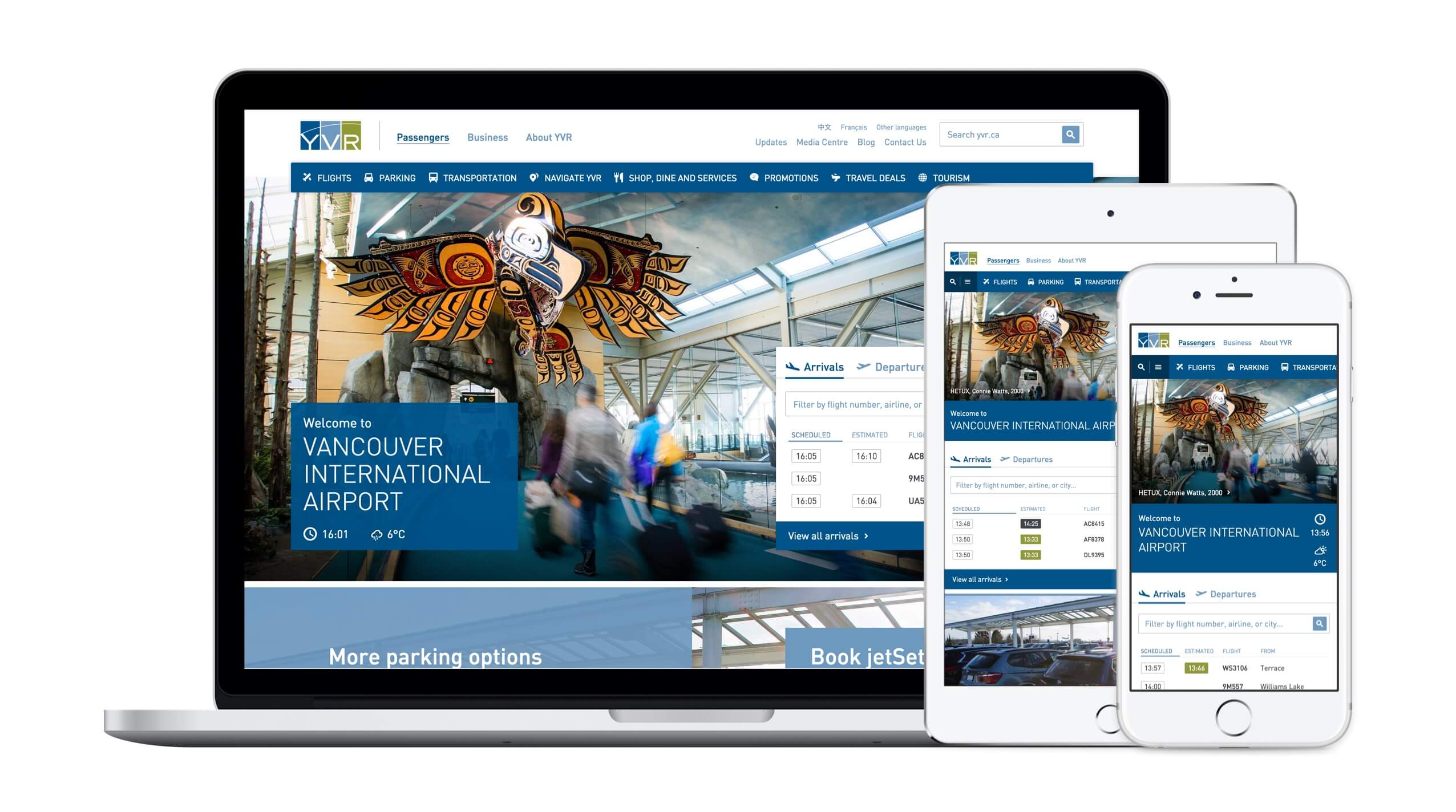 YVR.ca in different breakpoints